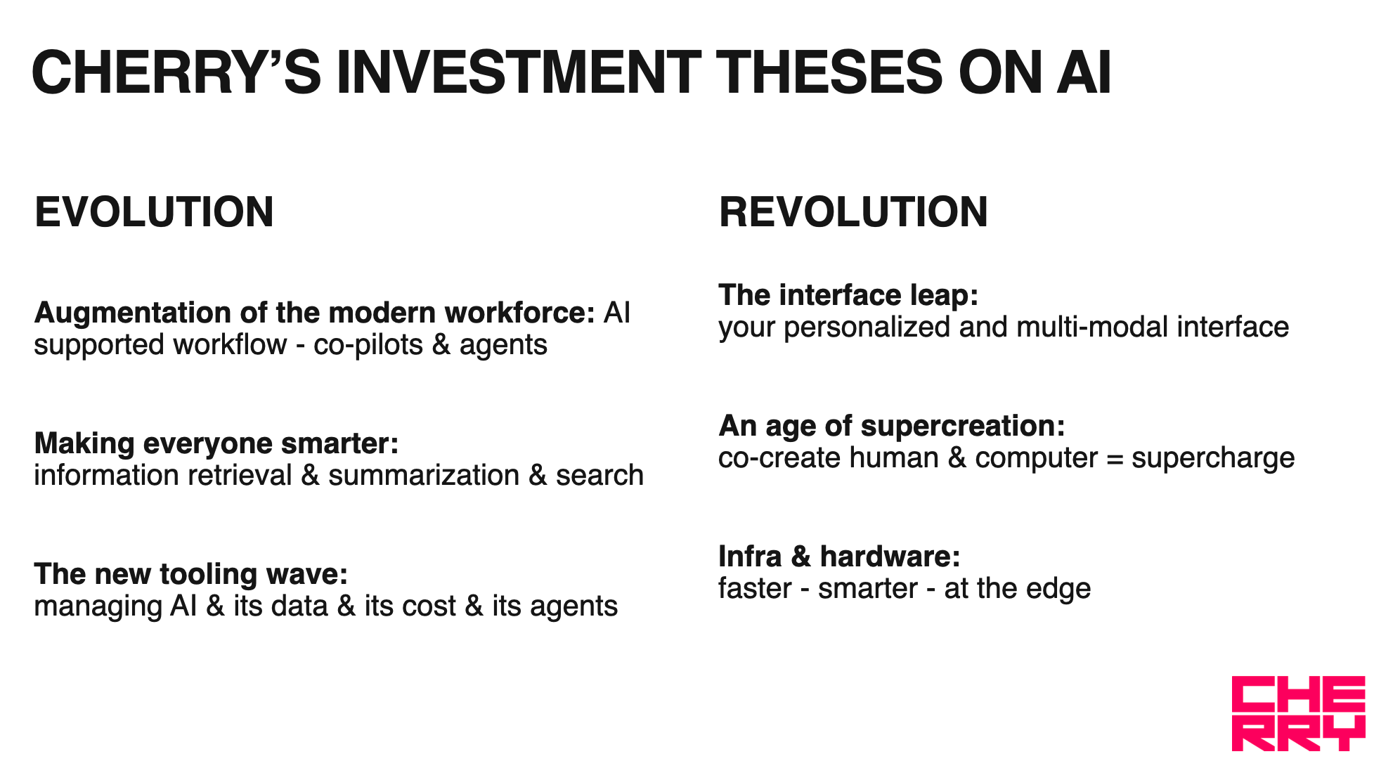 Cherry's investment theses on AI
